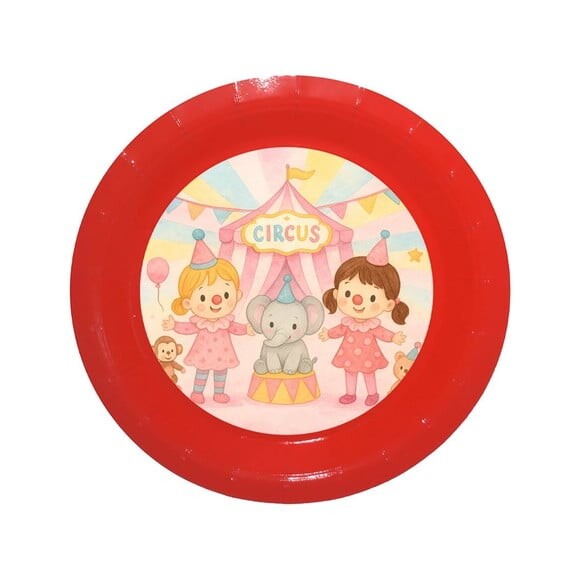 Prato de Papel Personalizado Palhacinhas Aquarela