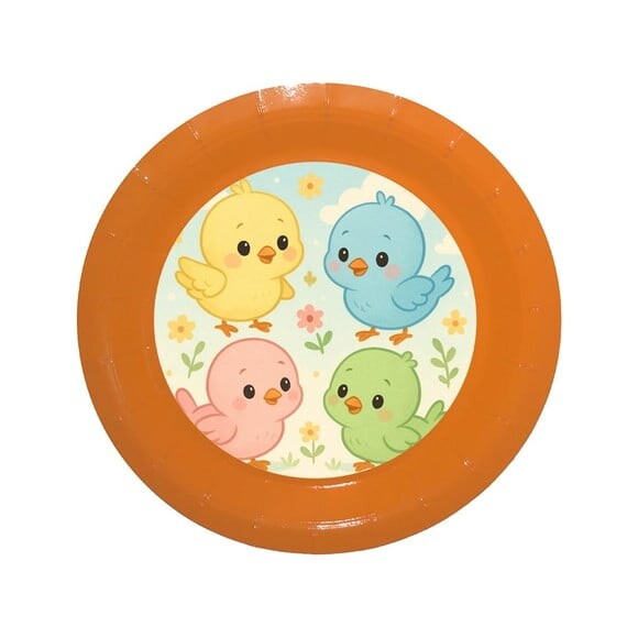 Prato de Papel Personalizado Passarinhos Baby