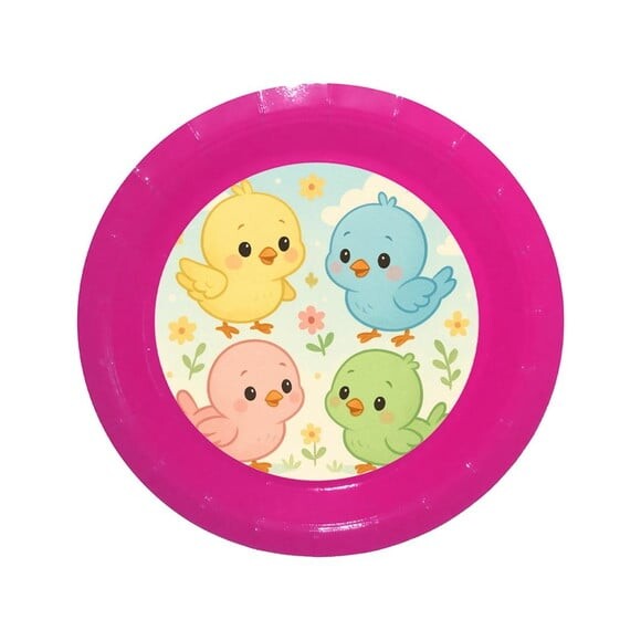 Prato de Papel Personalizado Passarinhos Baby