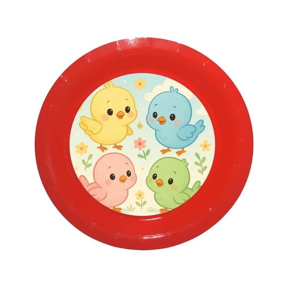 Prato de Papel Personalizado Passarinhos Baby