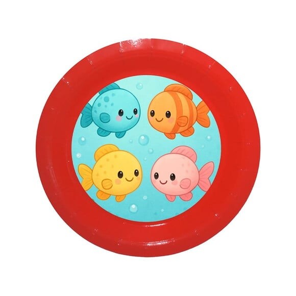 Prato de Papel Personalizado Peixinhos Baby
