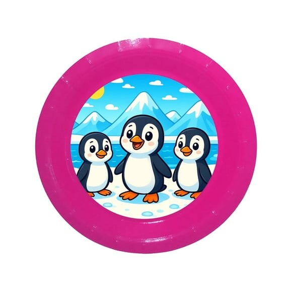 Prato de Papel Personalizado Pinguins