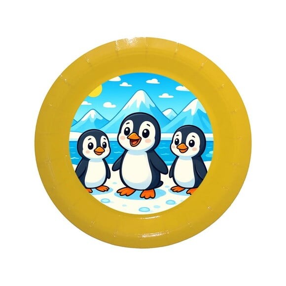 Prato de Papel Personalizado Pinguins
