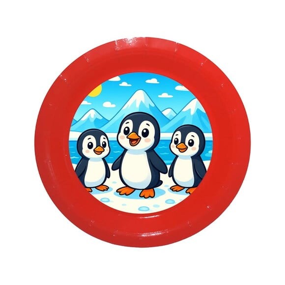 Prato de Papel Personalizado Pinguins