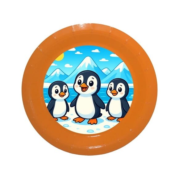 Prato de Papel Personalizado Pinguins