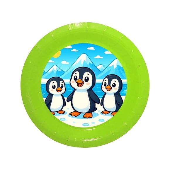 Prato de Papel Personalizado Pinguins