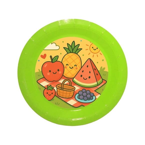 Prato de Papel Personalizado Piquenique das Frutas