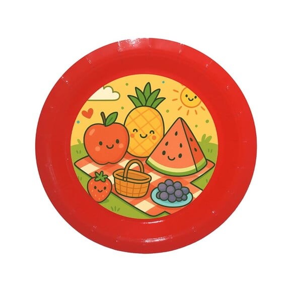 Prato de Papel Personalizado Piquenique das Frutas