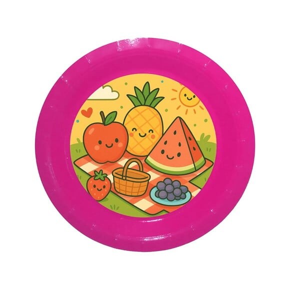 Prato de Papel Personalizado Piquenique das Frutas