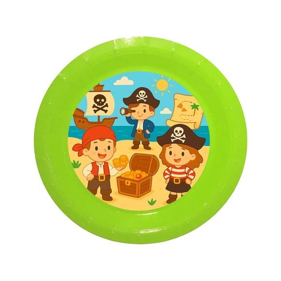 Prato de Papel Personalizado Piratas