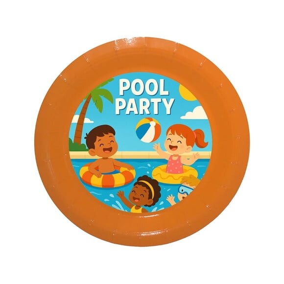 Prato de Papel Personalizado Pool Party