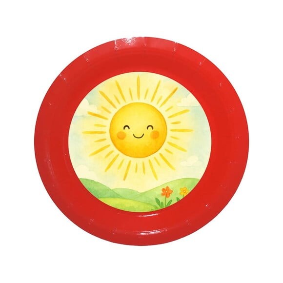 Prato de Papel Personalizado Raio de Sol Aquarela