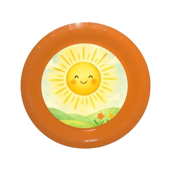 Prato de Papel Personalizado Raio de Sol Aquarela