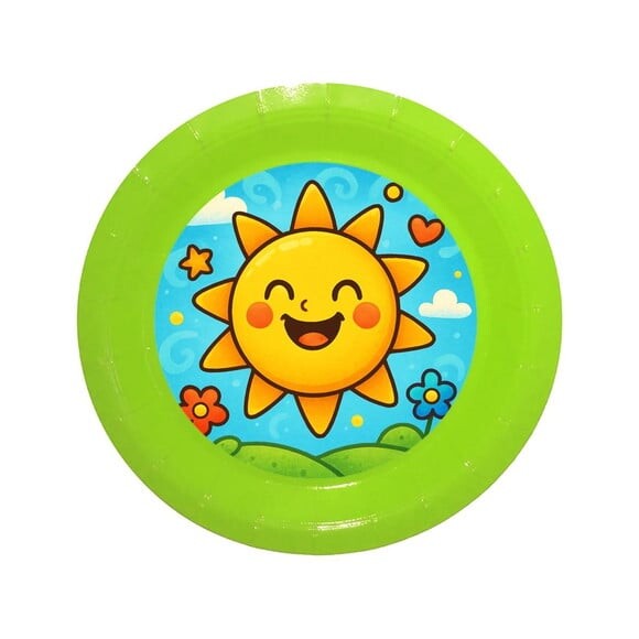 Prato de Papel Personalizado Sol Sorridente