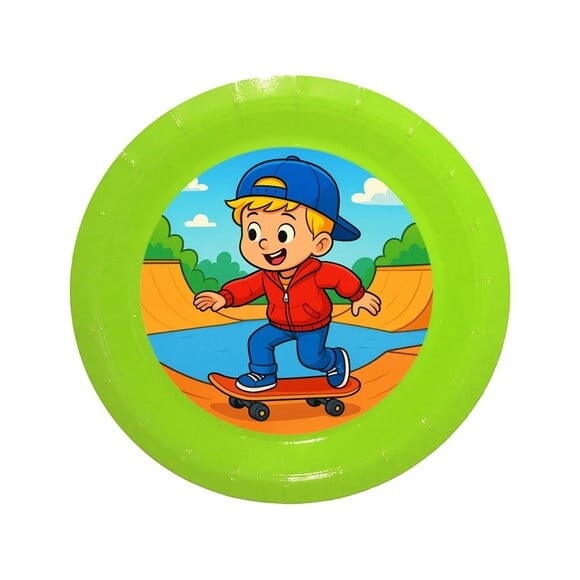 Prato de Papel Personalizado Skate Kids