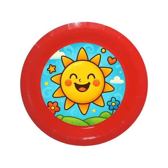 Prato de Papel Personalizado Sol Sorridente