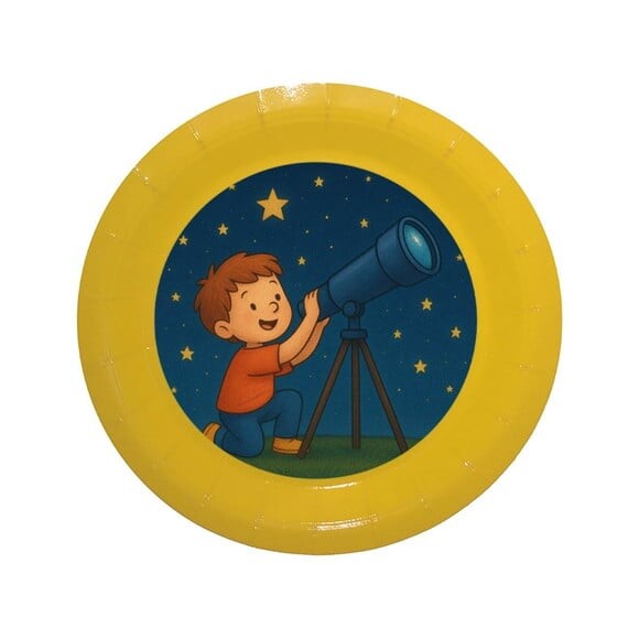 Prato de Papel Personalizado Telescópio Kids