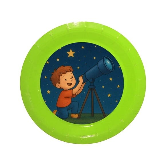 Prato de Papel Personalizado Telescópio Kids