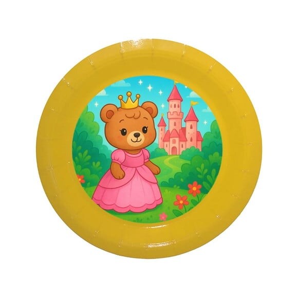 Prato de Papel Personalizado Ursinha Princesa