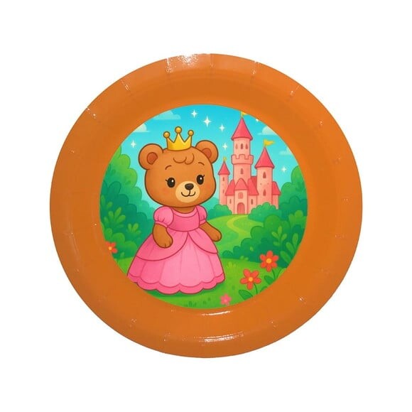 Prato de Papel Personalizado Ursinha Princesa