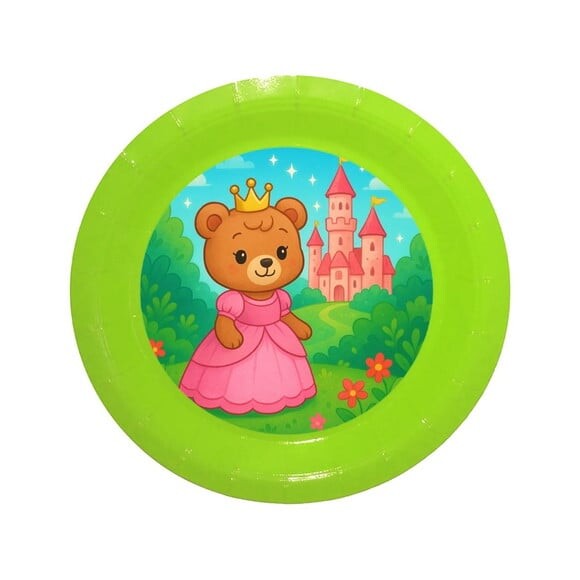 Prato de Papel Personalizado Ursinha Princesa