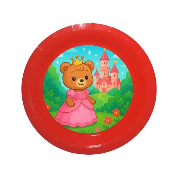 Prato de Papel Personalizado Ursinha Princesa
