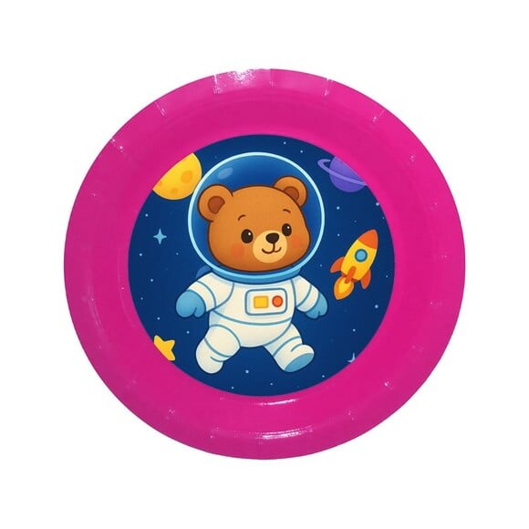 Prato de Papel Personalizado Ursinho Astronauta