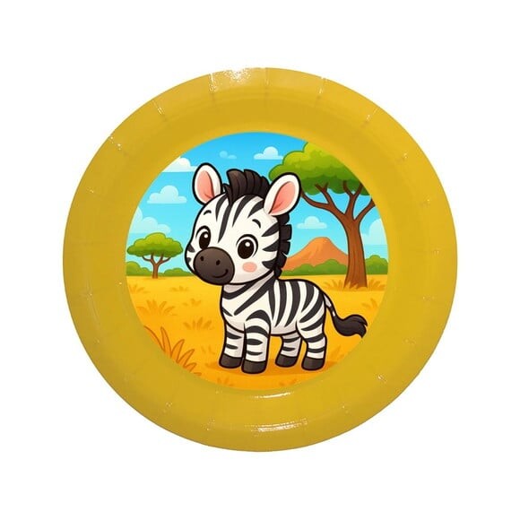 Prato de Papel Personalizado Zebra Baby