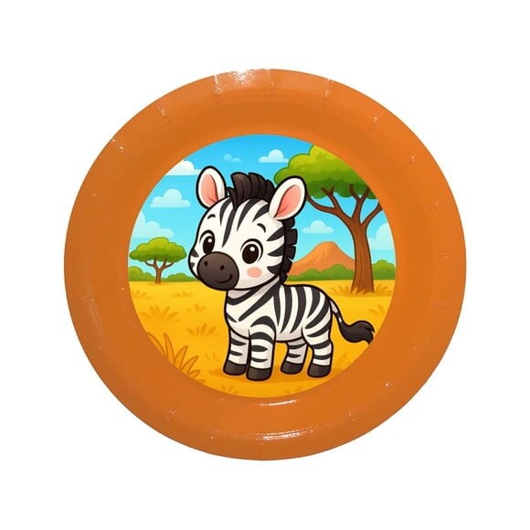 Prato de Papel Personalizado Zebra Baby