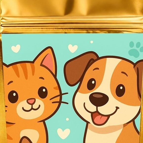Saco Festa Metalizado Dourado 13x20 Animais de Estimação