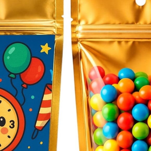 Saco Festa Metalizado Dourado 13x20 Ano Novo