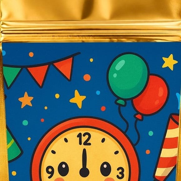 Saco Festa Metalizado Dourado 13x20 Ano Novo
