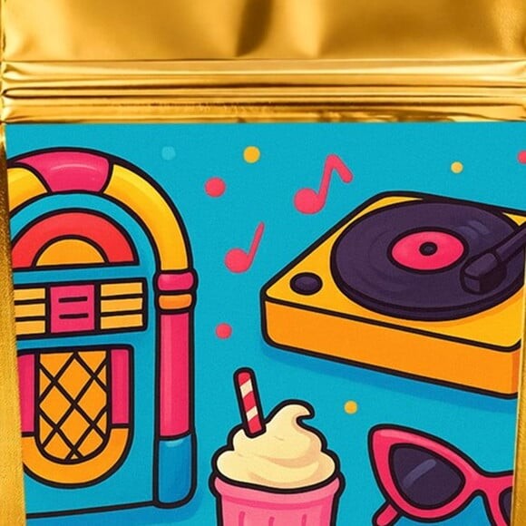 Saco Festa Metalizado Dourado 13x20 Anos 50