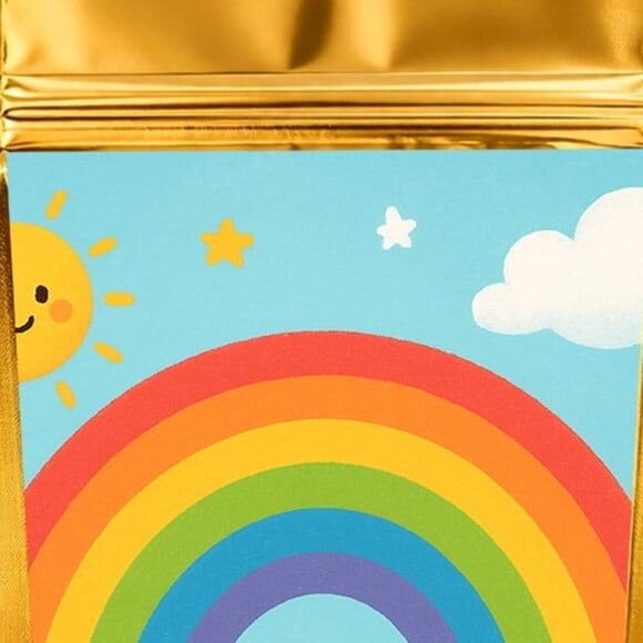 Saco Festa Metalizado Dourado 13x20 Arco-íris