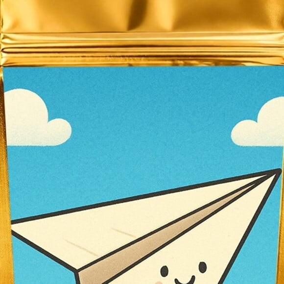 Saco Festa Metalizado Dourado 13x20 Aviãozinho de Papel