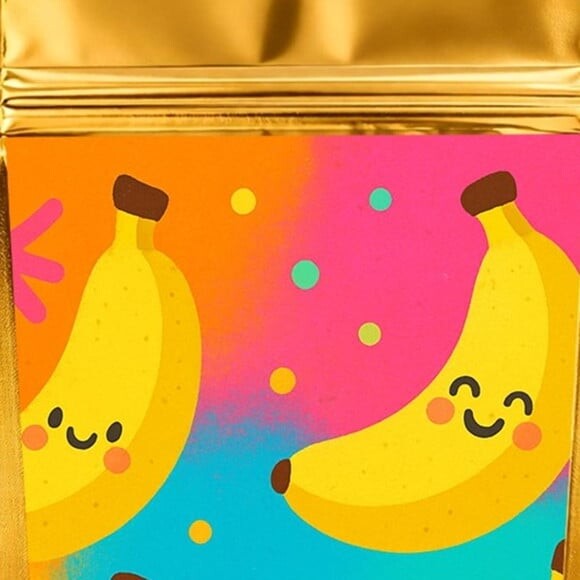 Saco Festa Metalizado Dourado 13x20 Bananas Divertidas