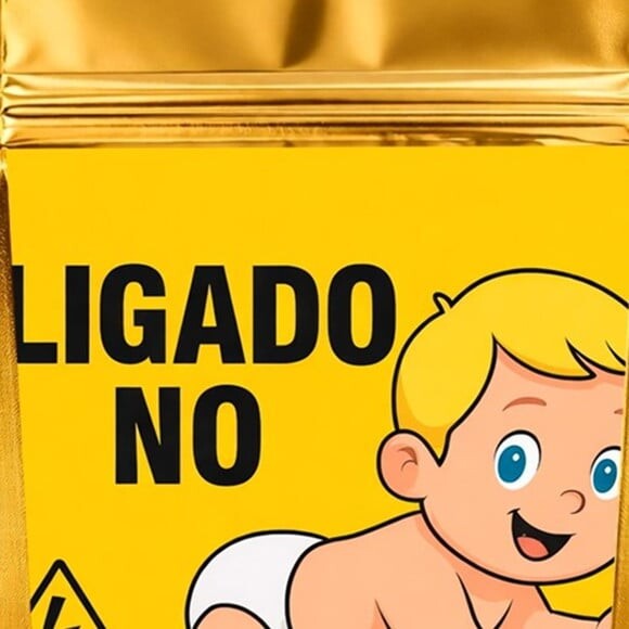 Saco Festa Metalizado Dourado 13x20 Bebê Ligado no 220v