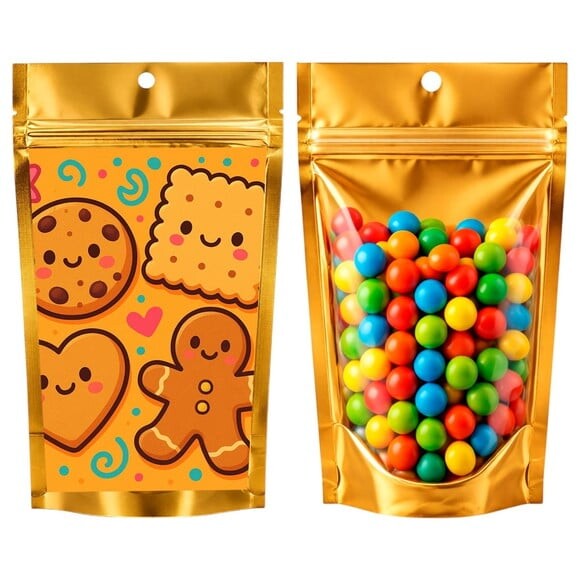 Saco Festa Metalizado Dourado 13x20 Biscoitinhos