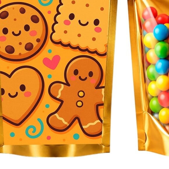Saco Festa Metalizado Dourado 13x20 Biscoitinhos