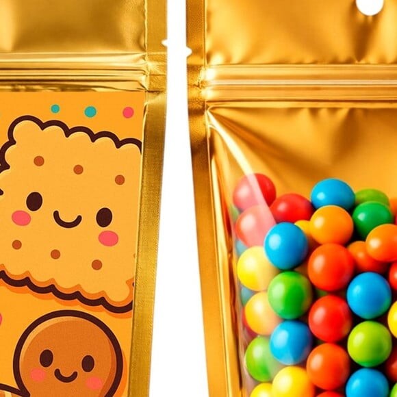 Saco Festa Metalizado Dourado 13x20 Biscoitinhos