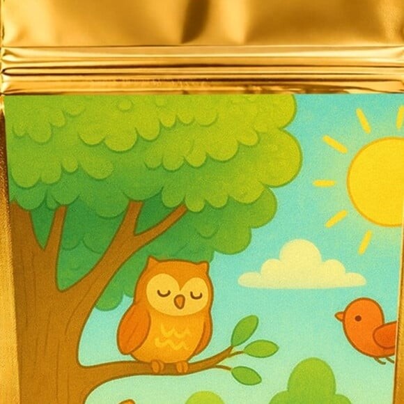 Saco Festa Metalizado Dourado 13x20 Bosque Encantado