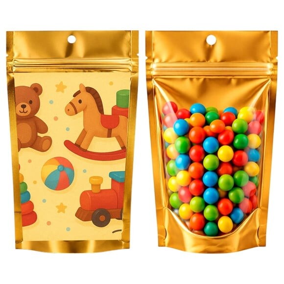 Saco Festa Metalizado Dourado 13x20 Brinquedos Clássicos