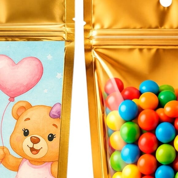 Saco Festa Metalizado Dourado 13x20 Chá de Revelação