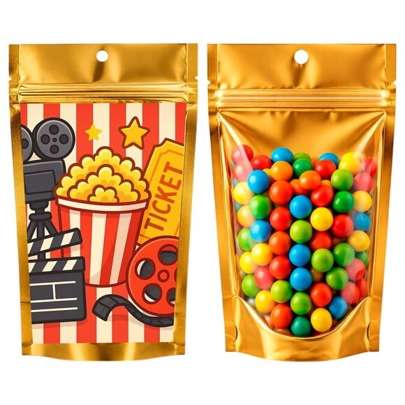 Saco Festa Metalizado Dourado 13x20 Cinema