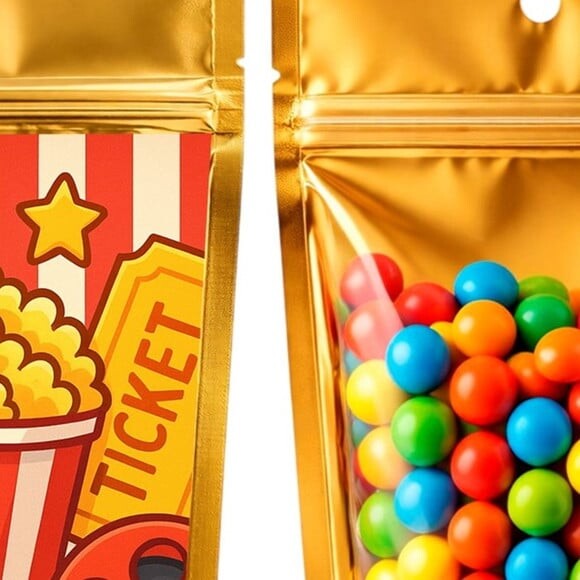 Saco Festa Metalizado Dourado 13x20 Cinema