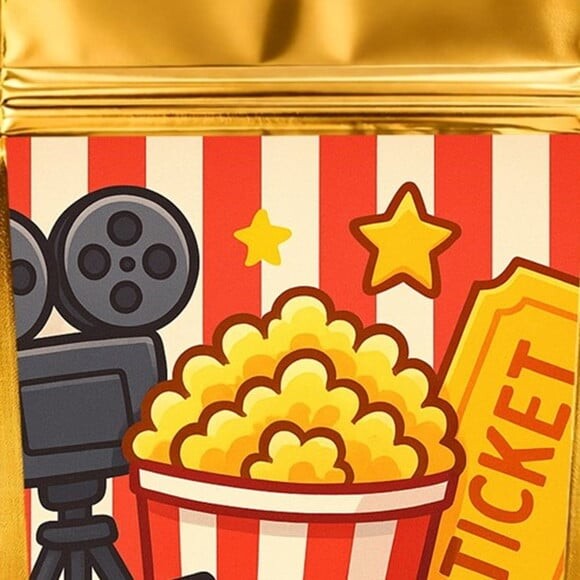 Saco Festa Metalizado Dourado 13x20 Cinema