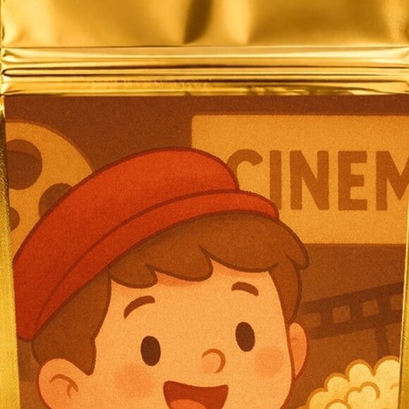 Saco Festa Metalizado Dourado 13x20 Cinema Antigo