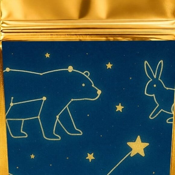 Saco Festa Metalizado Dourado 13x20 Constelações