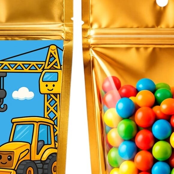 Saco Festa Metalizado Dourado 13x20 Construção Civil