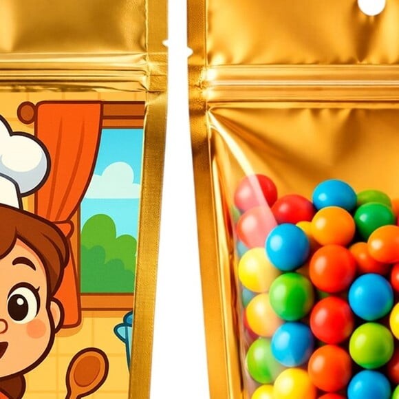 Saco Festa Metalizado Dourado 13x20 Cozinha Kids